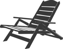 silhouette beach chair full black color only vector