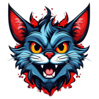 sonriente gato cabeza, mascota png