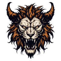 image of angry lion head png