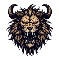 image of angry lion head png