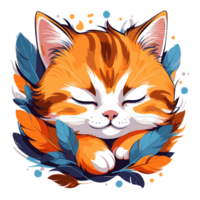 illustrations of beautiful cats, happy cats, angry cats, cats wearing clothes, sleeping cats png