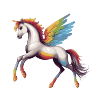 schattig regenboog paard beeld png