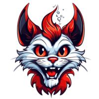 souriant chat diriger, mascotte png