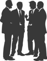 silhouette business people meeting brainstorming full body black color only vector