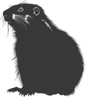 Silhouette marmot animal black color only full body vector