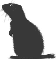 Silhouette marmot animal black color only full body vector