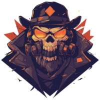 illustration of a skull masked soldier png