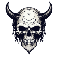 Demon skull illustration png