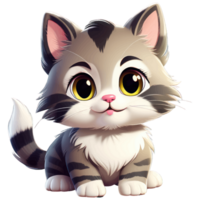 illustration de une mignonne et content chat png