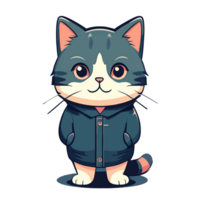 Illustration of a cute and happy cat png