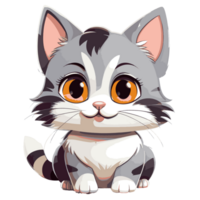 Illustration of a cute and happy cat png