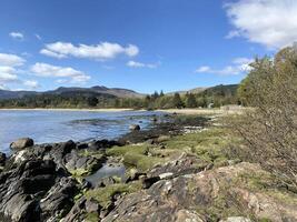 A view of the Isle of Arran in Scotland on a sunny day photo