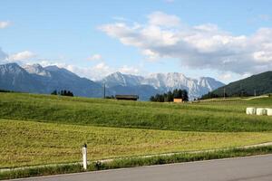 A view of the Austrian Mountains in the summer photo