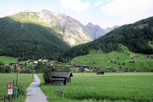 A view of the Austrian Mountains in the summer photo