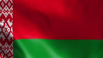 Flag of Belarus fluttering in the wind. detailed fabric texture. video