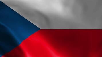 Czech flag fluttering in the wind. detailed fabric texture. Seamless looped animation. video