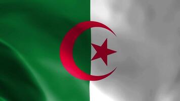 Algerian flag fluttering in the wind. detailed fabric texture. Seamless looped animation. video