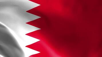 Bahrein vlag fladderend in de wind. gedetailleerd kleding stof textuur. video