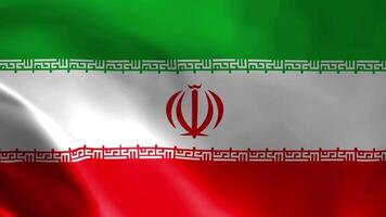 Iran flag fluttering in the wind. detailed fabric texture. video