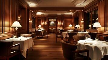 Exquisite Luxury Dining Experience in an Elegant and Sophisticated Restaurant Interior photo