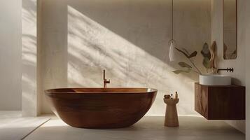 Elegant and Serene Minimalist Bathroom Sanctuary for Relaxation and Rejuvenation photo