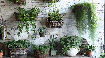 Lush Indoor Greenery Wall Decor for Cozy and Tranquil Home Ambiance photo