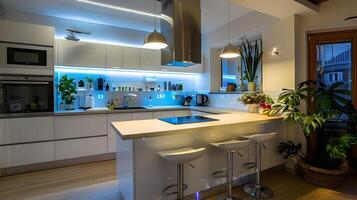 Cozy and Chic Contemporary Kitchen with Open Layout and Natural Lighting photo