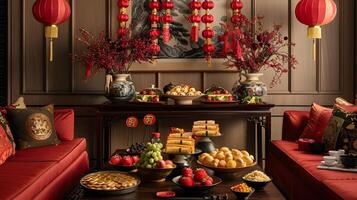 Cozy Chinese New Year with Festive and Traditional Delicacies photo