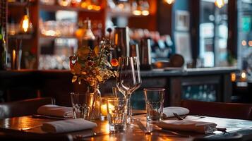 Elegant Dining Experience in Cozy Upscale Restaurant photo