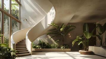 Sunlit Tropical Oasis - Lush Indoor Greenery in Minimalist Contemporary Home Design photo