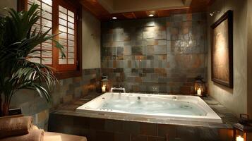 Luxurious Spa-Like Bathroom Retreat for Soothing Relaxation and Rejuvenation photo