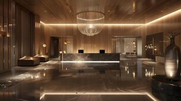 Captivating Luxury Hotel Lobby Exuding Sophistication and Elegant Ambiance photo