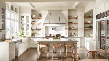 Bright and Airy Modern Kitchen with Sleek Design and Functional Layout for Comfortable Cooking and Entertaining photo