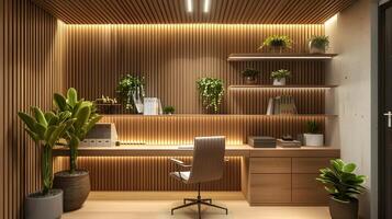 Serene Workspace Sanctuary Curated Nature-Inspired Interiors Boost Productivity and Well-Being photo