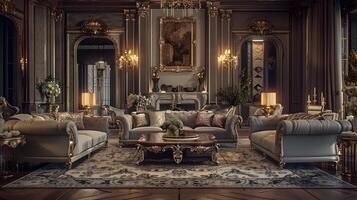 opulento y refinado grandeza de un histórico aristocrático mansión foto