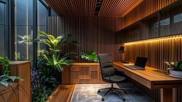 Harmonious Fusion of Nature and Modern Workspace photo