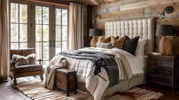 Rustic Bedroom Haven A Cozy Cabin Retreat for Relaxation and Comfort photo