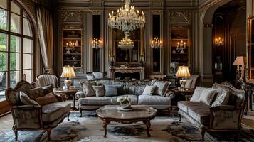 Majestic Opulent Opulent Parlor in Prestigious Historic Mansion photo