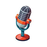 Stylish voice-recoding microphone vector