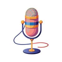 Stylish voice-recoding microphone vector