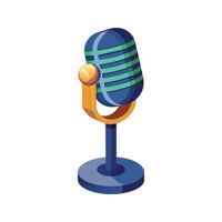 Stylish voice-recoding microphone vector