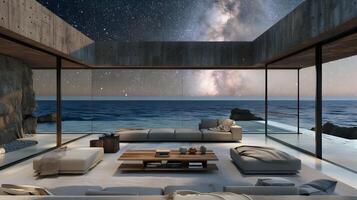 Serene Oceanfront Oasis Luxury Vacation Home with Breathtaking Starry Sky Views photo