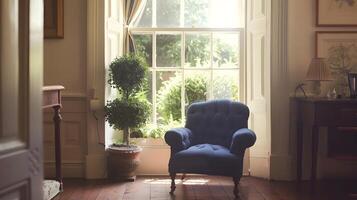 Cozy Armchair Nestled in Charming Countryside Retreat photo