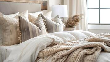 Cozy and Calming Bedroom Retreat with Soft Textures and Natural Accents photo