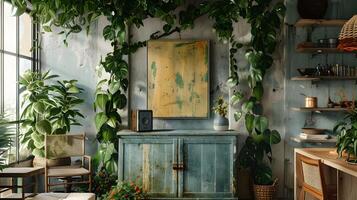 Cozy Botanical Oasis A Rustic Haven Infused with Verdant Charm photo