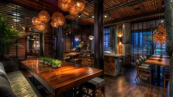 Captivating Rustic-Inspired Dining Sanctuary Exuding Warm, Inviting Ambiance photo