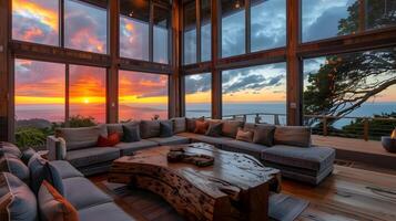 Breathtaking Sunset Coastal Retreat A Luxurious Sanctuary Offering Panoramic Ocean Views photo