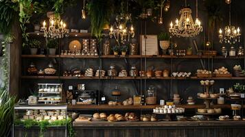 Charming Rustic Retail Space Brimming with Artisanal Wares and Warm Ambiance photo