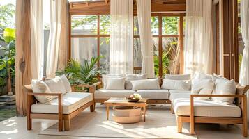 Sustainable Mango Wood Lounge A Tropical Haven for Relaxation in an Island Bungalow photo