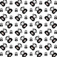 Monkey coffee striking trendy multicolor repeating pattern illustration background design vector